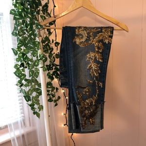 Anthropologie Embellished Jeans